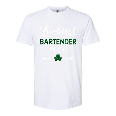 Luckiest Bartender Ever Gift Funny St Patrick's Day Gift Softstyle® CVC T-Shirt