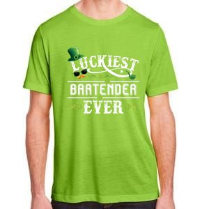 Luckiest Bartender Ever Leprechaun Hat St Patrick Day Gift Meaningful Gift Adult ChromaSoft Performance T-Shirt