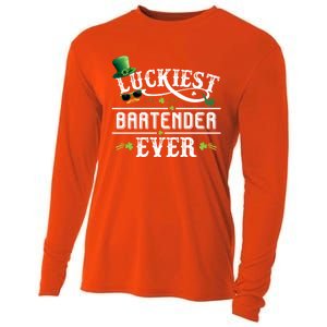 Luckiest Bartender Ever Leprechaun Hat St Patrick Day Gift Meaningful Gift Cooling Performance Long Sleeve Crew