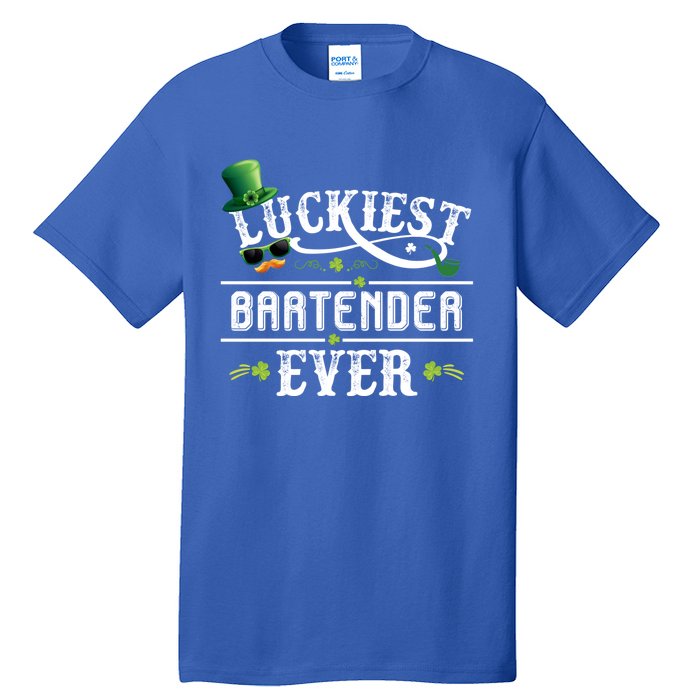 Luckiest Bartender Ever Leprechaun Hat St Patrick Day Gift Meaningful Gift Tall T-Shirt