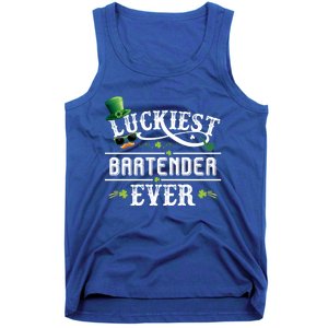 Luckiest Bartender Ever Leprechaun Hat St Patrick Day Gift Meaningful Gift Tank Top