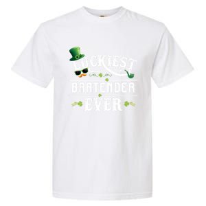 Luckiest Bartender Ever Leprechaun Hat St Patrick Day Gift Meaningful Gift Garment-Dyed Heavyweight T-Shirt