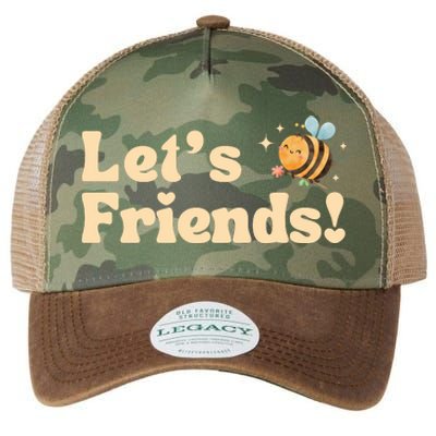 Lets Bee Friends Funny Bees Lover Legacy Tie Dye Trucker Hat