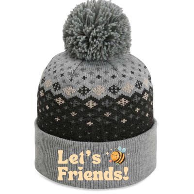 Lets Bee Friends Funny Bees Lover The Baniff Cuffed Pom Beanie