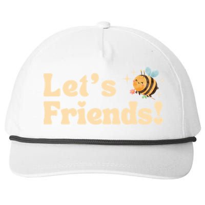 Lets Bee Friends Funny Bees Lover Snapback Five-Panel Rope Hat