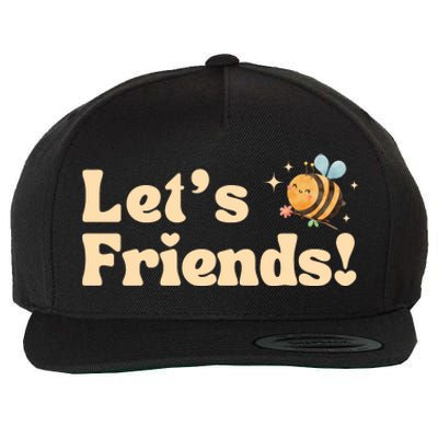 Lets Bee Friends Funny Bees Lover Wool Snapback Cap