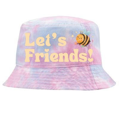 Lets Bee Friends Funny Bees Lover Tie-Dyed Bucket Hat