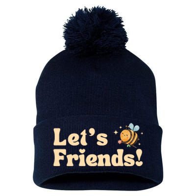 Lets Bee Friends Funny Bees Lover Pom Pom 12in Knit Beanie