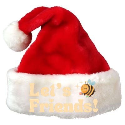 Lets Bee Friends Funny Bees Lover Premium Christmas Santa Hat