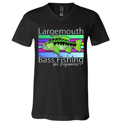 Largemouth Bass Fishing For Beginners V-Neck T-Shirt
