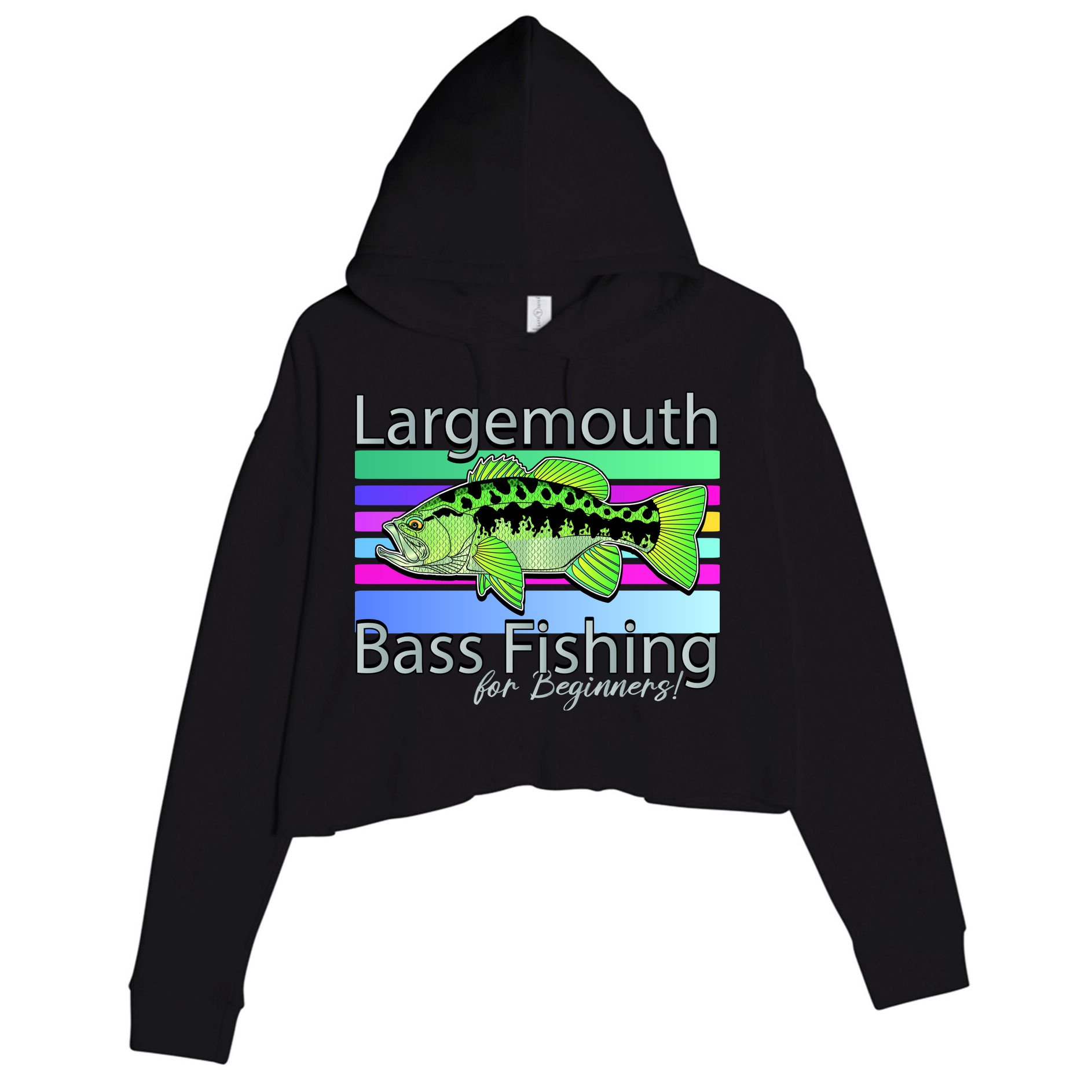Largemouth Bass Fishing For Beginners Crop Fleece Hoodie