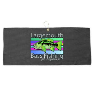 Largemouth Bass Fishing For Beginners Large Microfiber Waffle Golf Towel