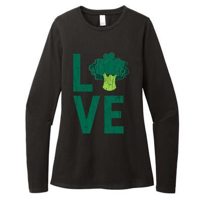 Love Broccoli Funny Vegan Vegetables Vegetarian Graphic Womens CVC Long Sleeve Shirt