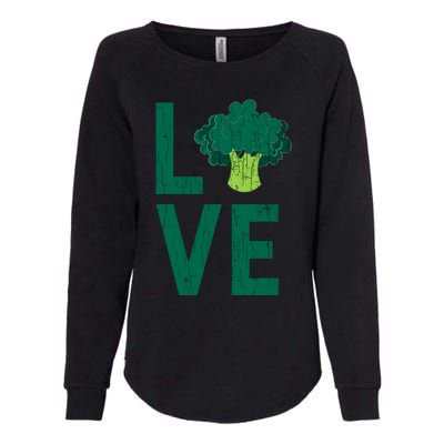 Love Broccoli Funny Vegan Vegetables Vegetarian Graphic Womens California Wash Sweatshirt