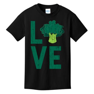 Love Broccoli Funny Vegan Vegetables Vegetarian Graphic Kids T-Shirt