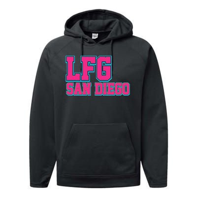 LFGSD Baseball Fan San Diego Sports LFG SD Performance Fleece Hoodie