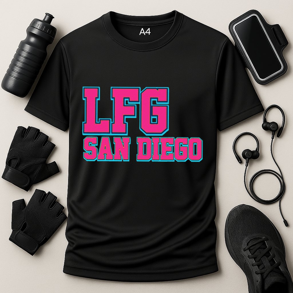 LFGSD Baseball Fan San Diego Sports LFG SD Cooling Performance Crew T-Shirt