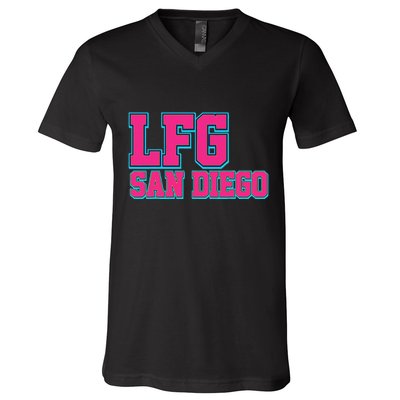 LFGSD Baseball Fan San Diego Sports LFG SD V-Neck T-Shirt