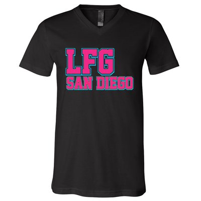 LFGSD Baseball Fan San Diego Sports LFG SD V-Neck T-Shirt