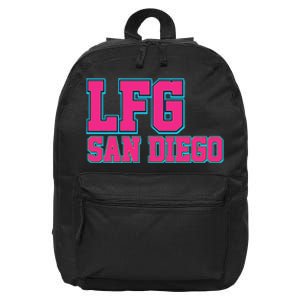 LFGSD Baseball Fan San Diego Sports LFG SD 16 in Basic Backpack