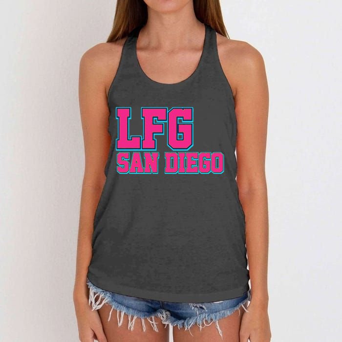 LFGSD Baseball Fan San Diego Sports LFG SD Women's Knotted Racerback Tank