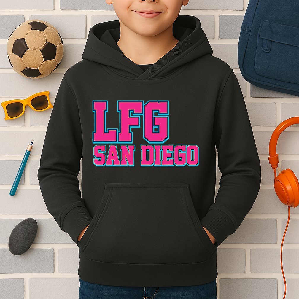 LFGSD Baseball Fan San Diego Sports LFG SD Kids Hoodie