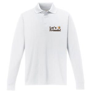 Lets Bee Friends Funny Bees Lover Performance Long Sleeve Polo