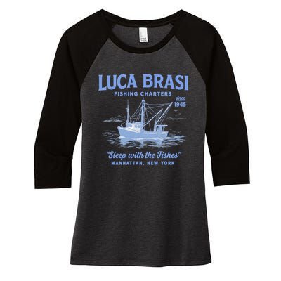 Luca Brasi Fishing Charters Women's Tri-Blend 3/4-Sleeve Raglan Shirt
