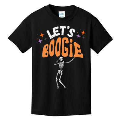 LetS Boogie Funny Skeleton Dance Retro Halloween Premium Kids T-Shirt