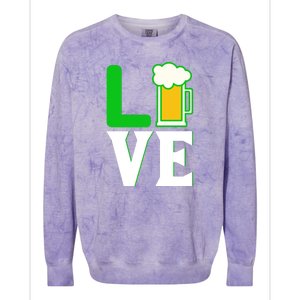 Love Beer For St. Patrick's Day Colorblast Crewneck Sweatshirt