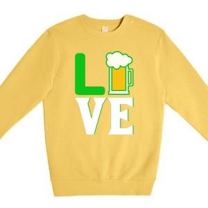 Love Beer For St. Patrick's Day Premium Crewneck Sweatshirt