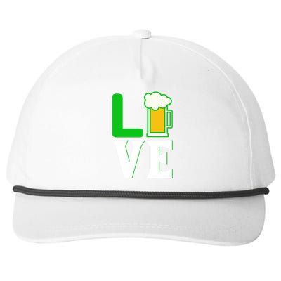 Love Beer For St. Patrick's Day Snapback Five-Panel Rope Hat