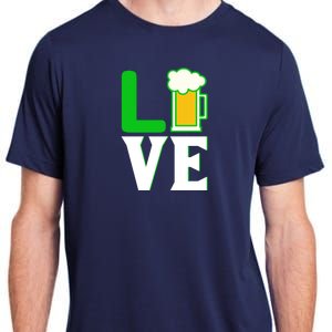 Love Beer For St. Patrick's Day Adult ChromaSoft Performance T-Shirt