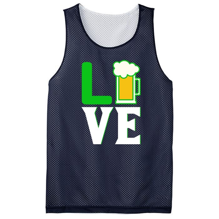 Love Beer For St. Patrick's Day Mesh Reversible Basketball Jersey Tank