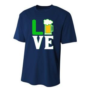 Love Beer For St. Patrick's Day Performance Sprint T-Shirt