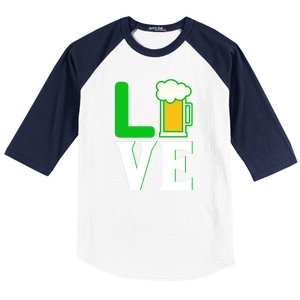 Love Beer For St. Patrick's Day Baseball Sleeve Shirt