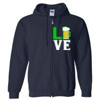 Love Beer For St. Patrick's Day Full Zip Hoodie