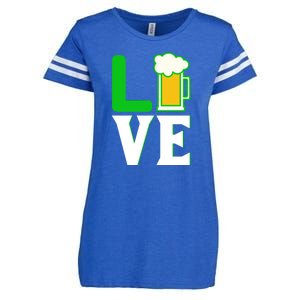 Love Beer For St. Patrick's Day Enza Ladies Jersey Football T-Shirt