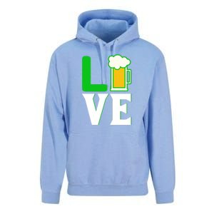 Love Beer For St. Patrick's Day Unisex Surf Hoodie