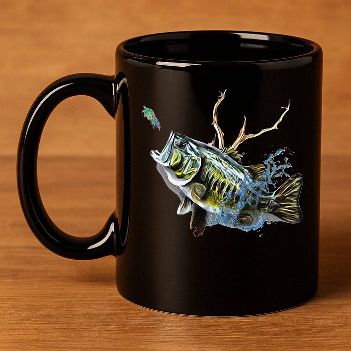 Largemouth Bass Fishing Largemouth Bass 11oz C Handle Ceramic Mug