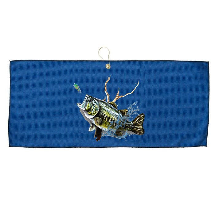 Largemouth Bass Fishing Largemouth Bass Large Microfiber Waffle Golf Towel