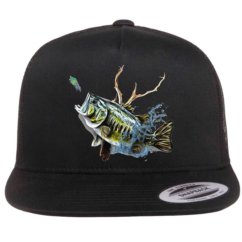 Largemouth Bass Fishing  & Largemouth Bass Flat Bill Trucker Hat
