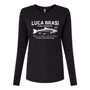 Luca Brasi Fish Market Fishing Womens Cotton Relaxed Long Sleeve T-Shirt