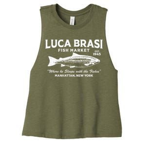 Luca Brasi Fish Market Fishing Women's Racerback Cropped Tank