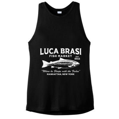 Luca Brasi Fish Market The Godfather Fishing Ladies PosiCharge Tri-Blend Wicking Tank