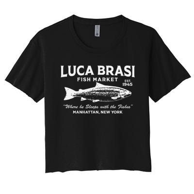 Luca Brasi Fish Market The Godfather Fishing Women's Crop Top Tee