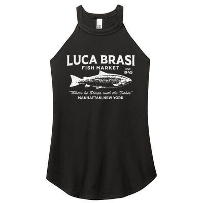 Luca Brasi Fish Market The Godfather Fishing Women's Perfect Tri Rocker Tank