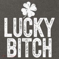 LUCKY BITCH Funny St Patricks Day Meme 4 Leaf Clover Cotton Canvas Backpack