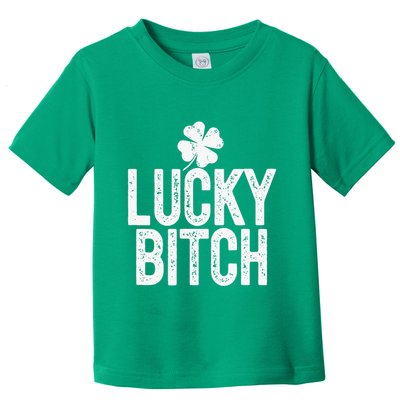 LUCKY BITCH Funny St Patricks Day Meme 4 Leaf Clover Toddler T-Shirt