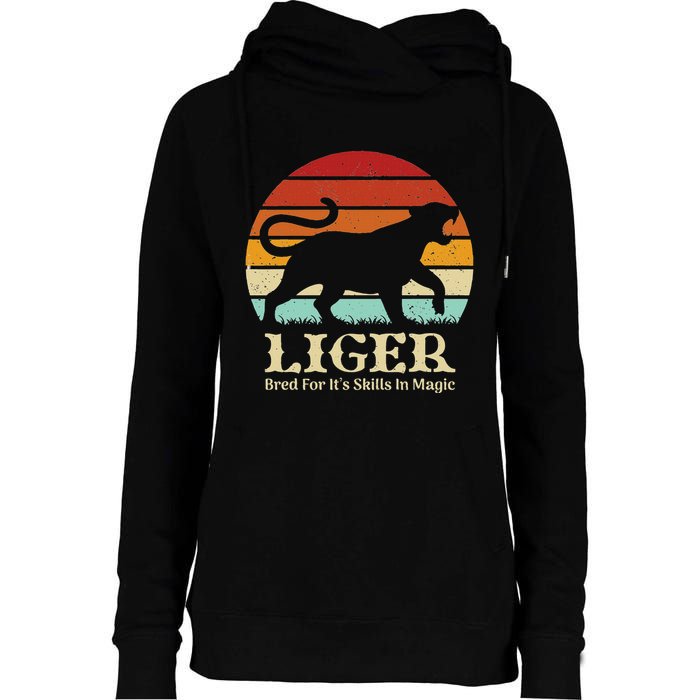 Liger Bred For Ist Skills In Magic Womens Funnel Neck Pullover Hood